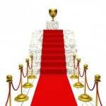 red carpet award runway up steps to trophy prize